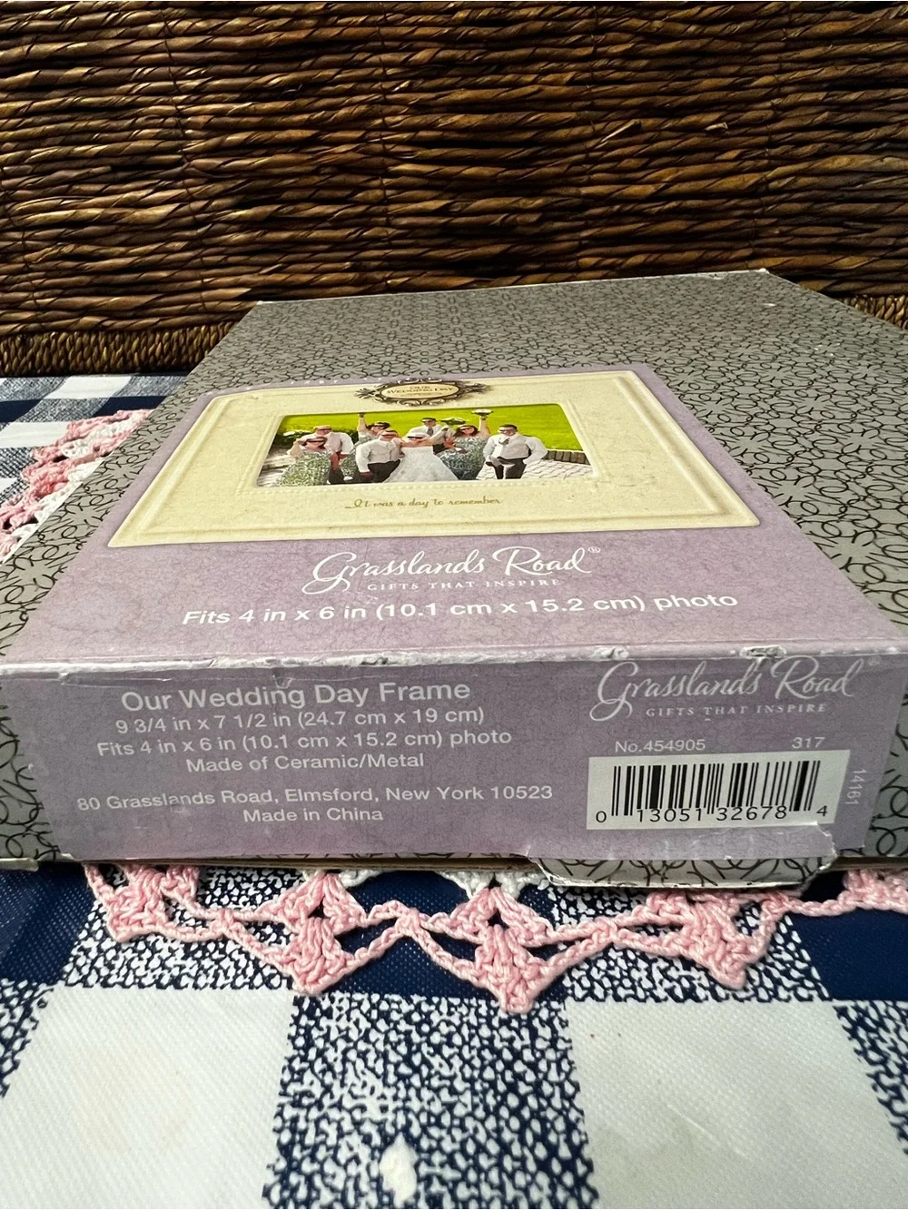 Grasslands Road Our Wedding Day Ceramic Frame - 4x6 Tabletop/Wall Decor